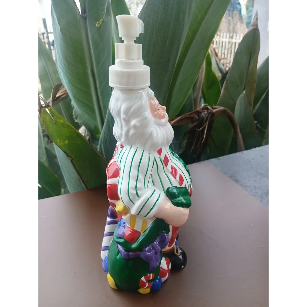 Vintage Ceramic Santa Claus Soap Lotion Dispenser Christmas Holiday Decor 9